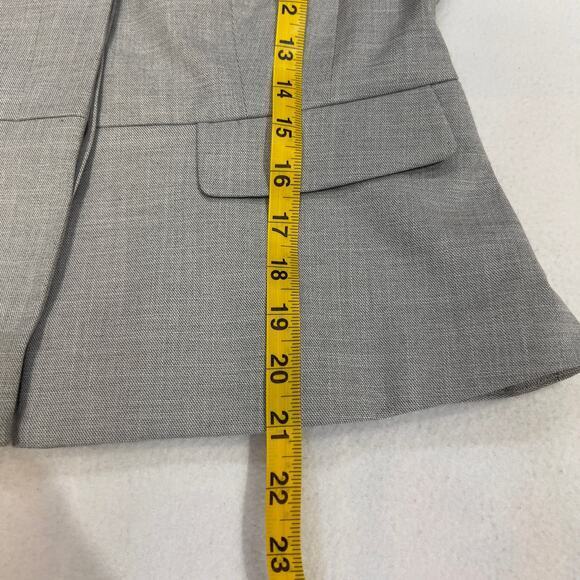 NWT Ann Taylor‎ Petite Size 4P Gray Button Up No Collar Blazer Suit  MSRP$160 - Picture 9 of 12